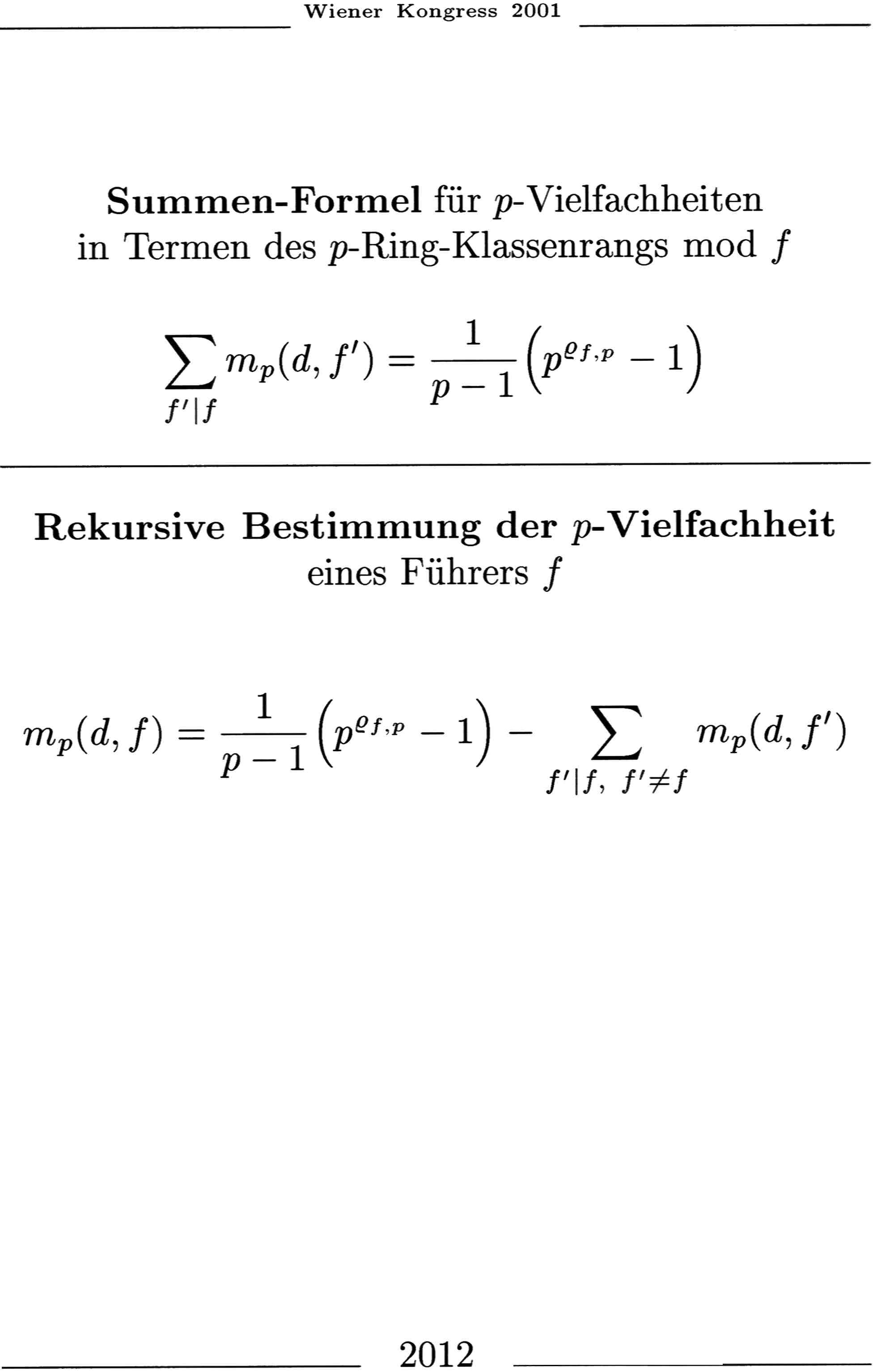 Summen- und Rekursionsformel