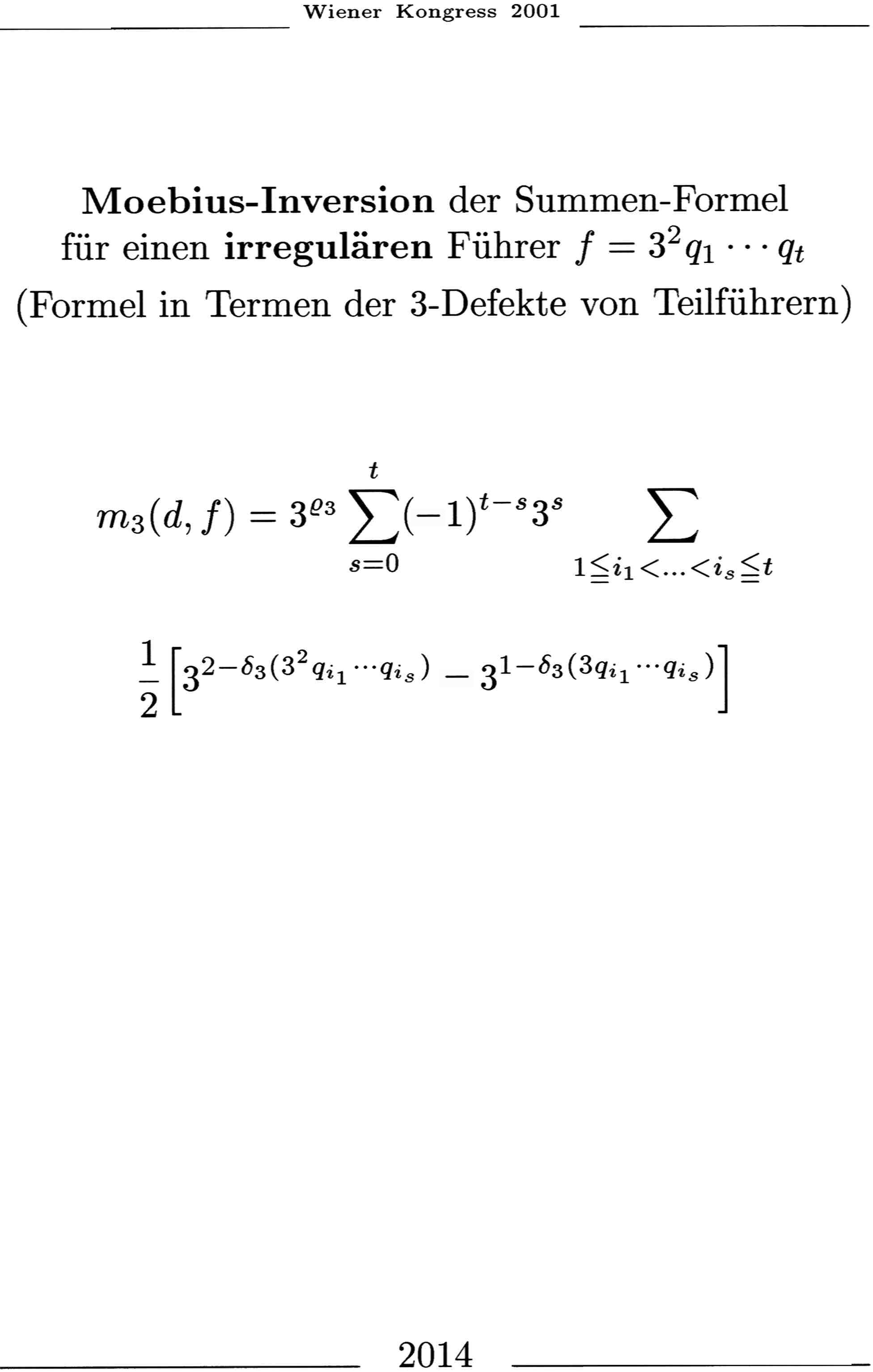 Formel f&uuml;r irregul&auml;re F&uuml;hrer