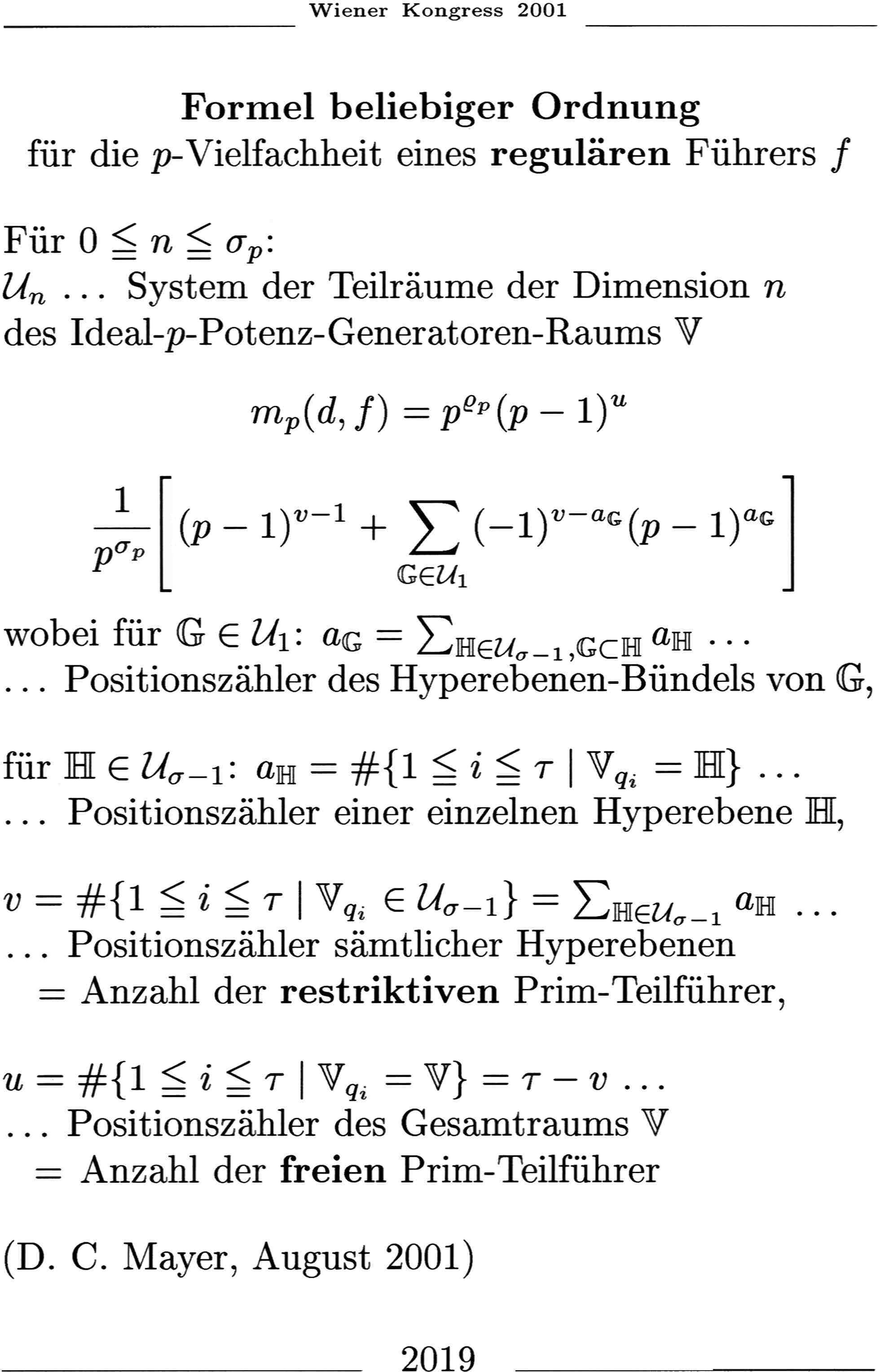 Formel beliebiger Ordnung